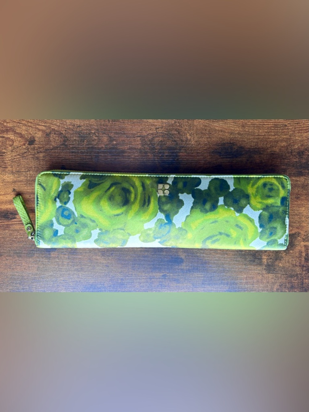 KATE SPADE Silk Giverny Green Clutch